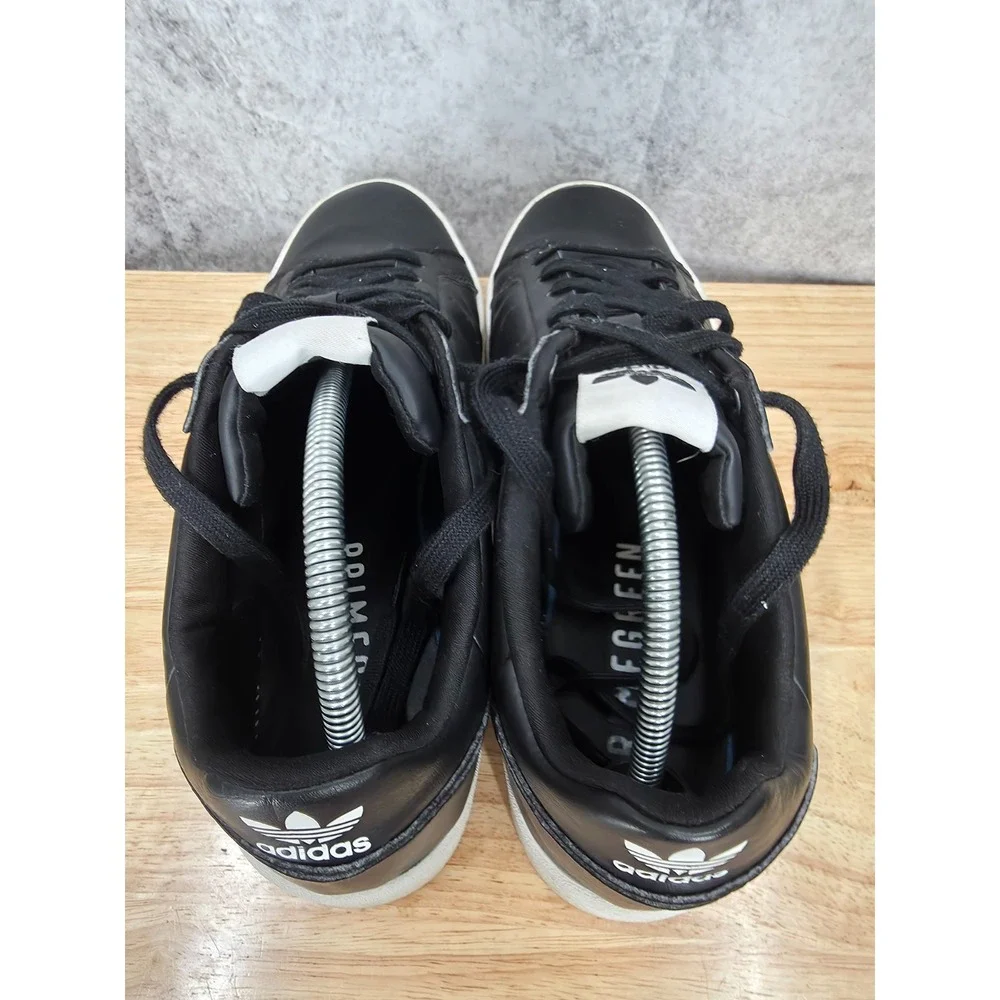 Adidas Court Tourino Sneakers Mens 10 Black White Leather Tennis Shoes H02176